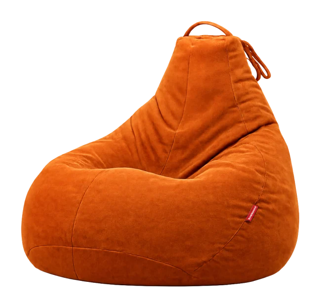 Pouf poire Amber Pear en velours ambre